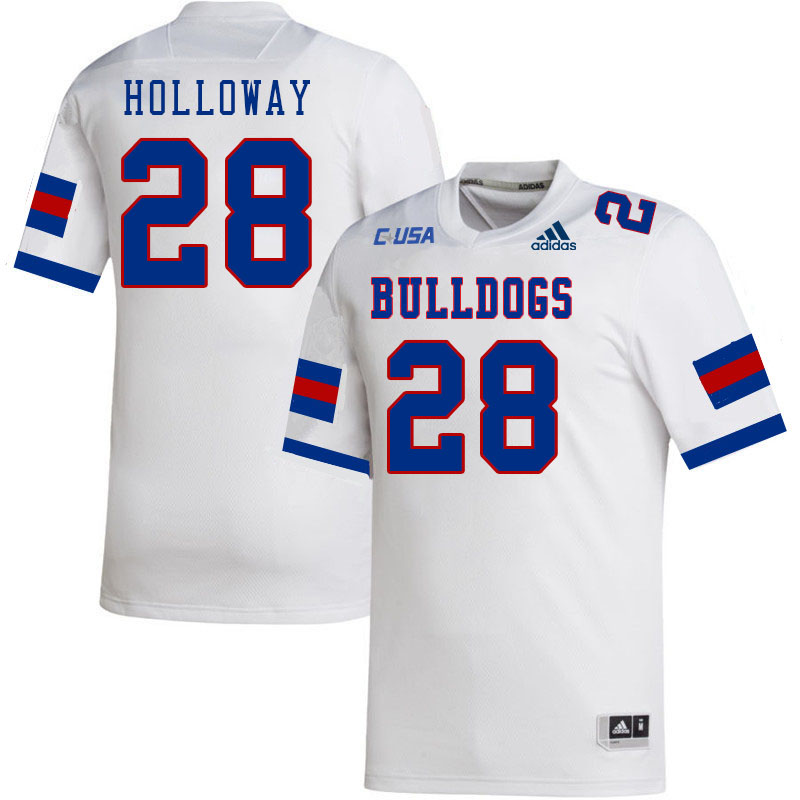 Men-Youth #28 Bud Holloway Louisiana Tech Bulldogs 2023 College Football Jerseys Stitched-White